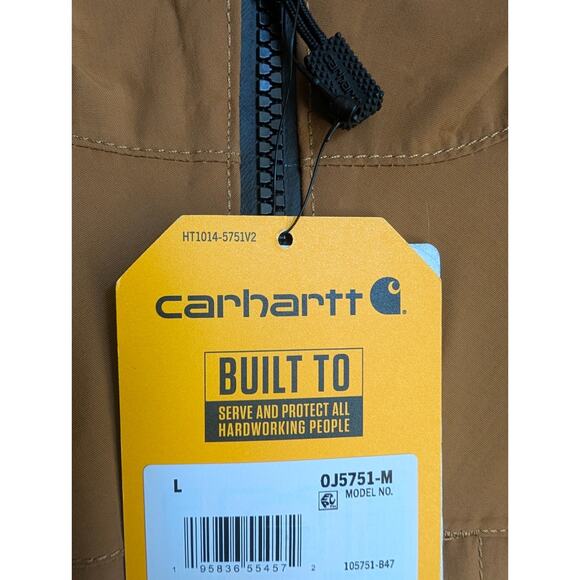 Carhartt Jacket Mens Large Brown Storm Defender Relaxed Fit Packable Lightweight - Picture 3 of 5